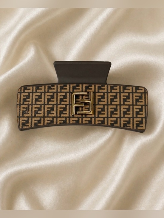 Brown & Gold FF Logo Hair Clip
